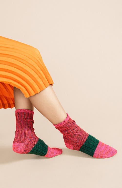 HANSEL FROM BASEL HANSEL FROM BASEL PIXIE DAPPLE COTTON & WOOL BLEND CREW SOCKS