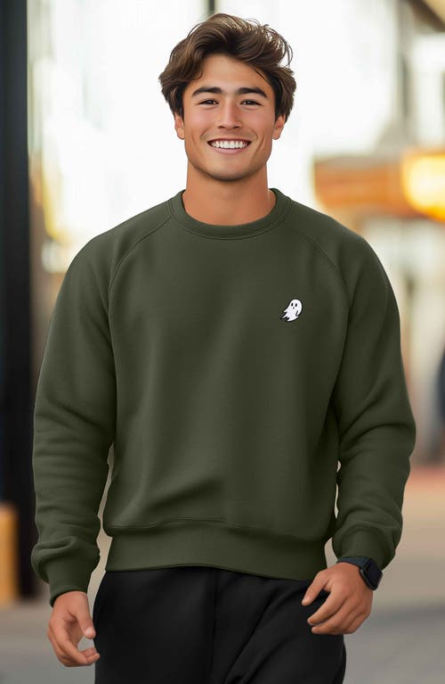 Dalix Ghost Fleece Sweatshirt In Military Green