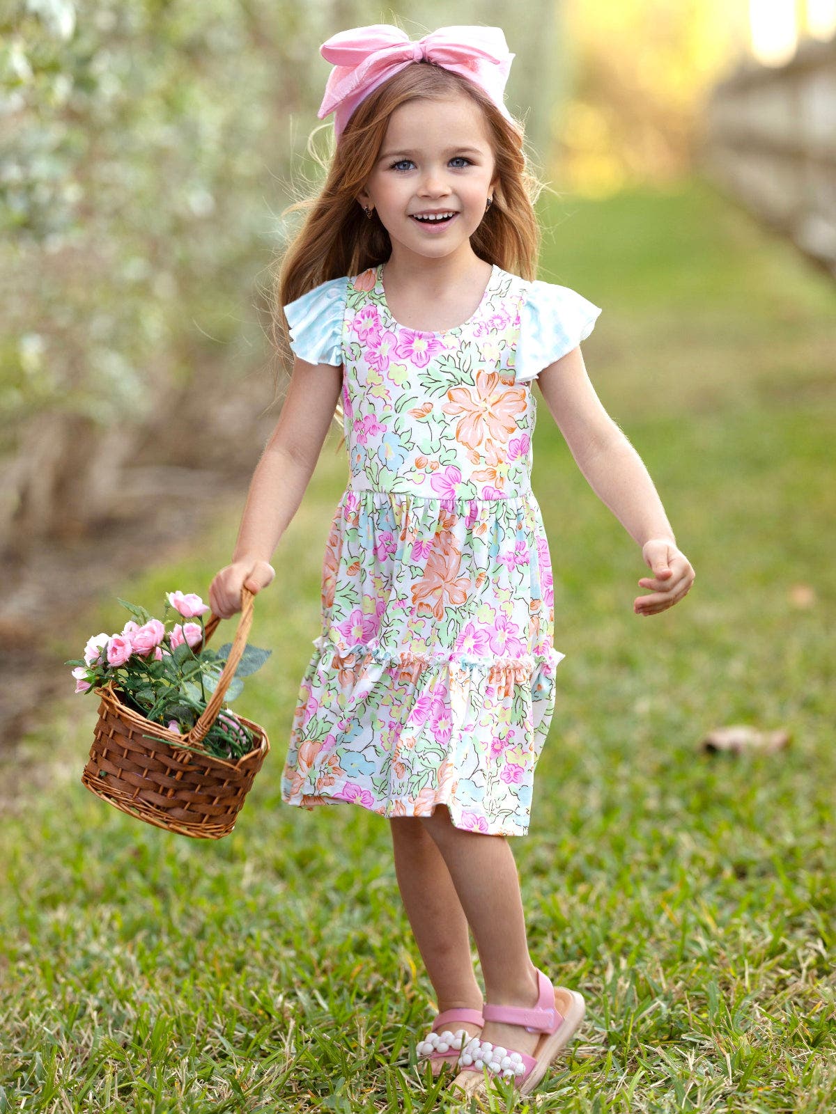 Mia Belle Girls Girls Pastel Bloom Flutter Dress (Women) | Nordstrom