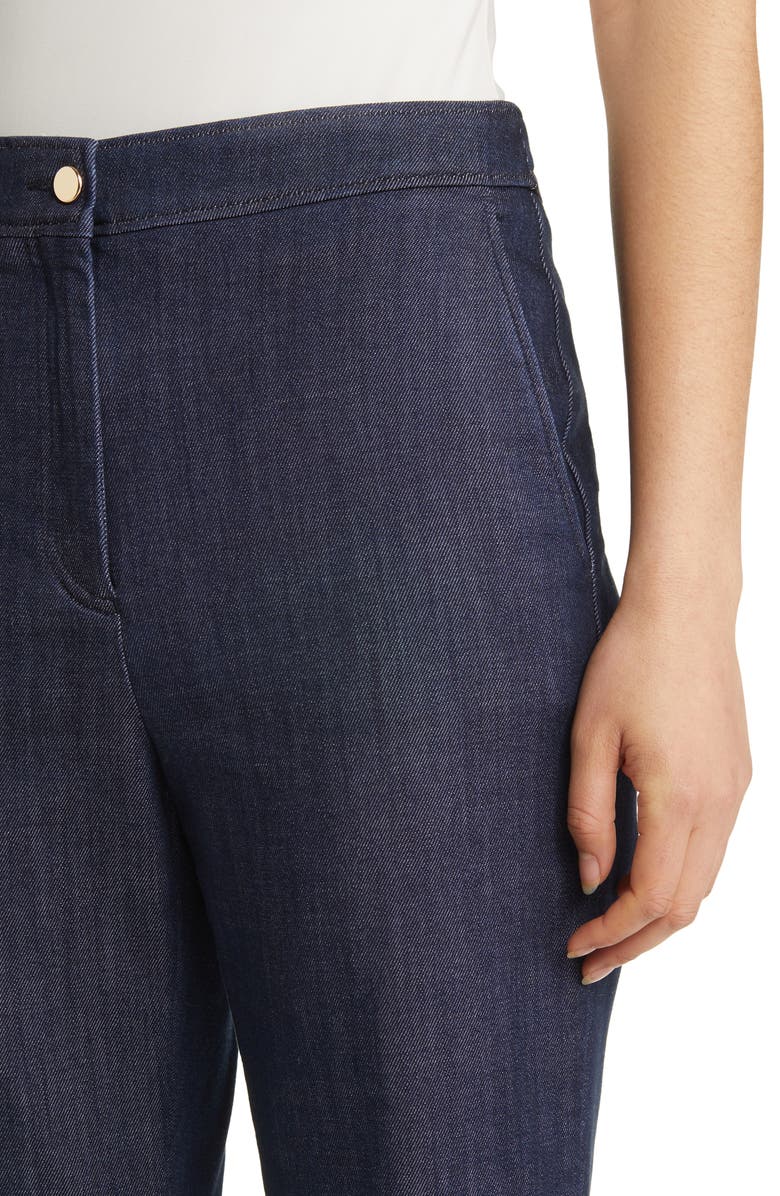 BOSS Taflera Button Detail Flare Denim Trousers, Alternate, color, 