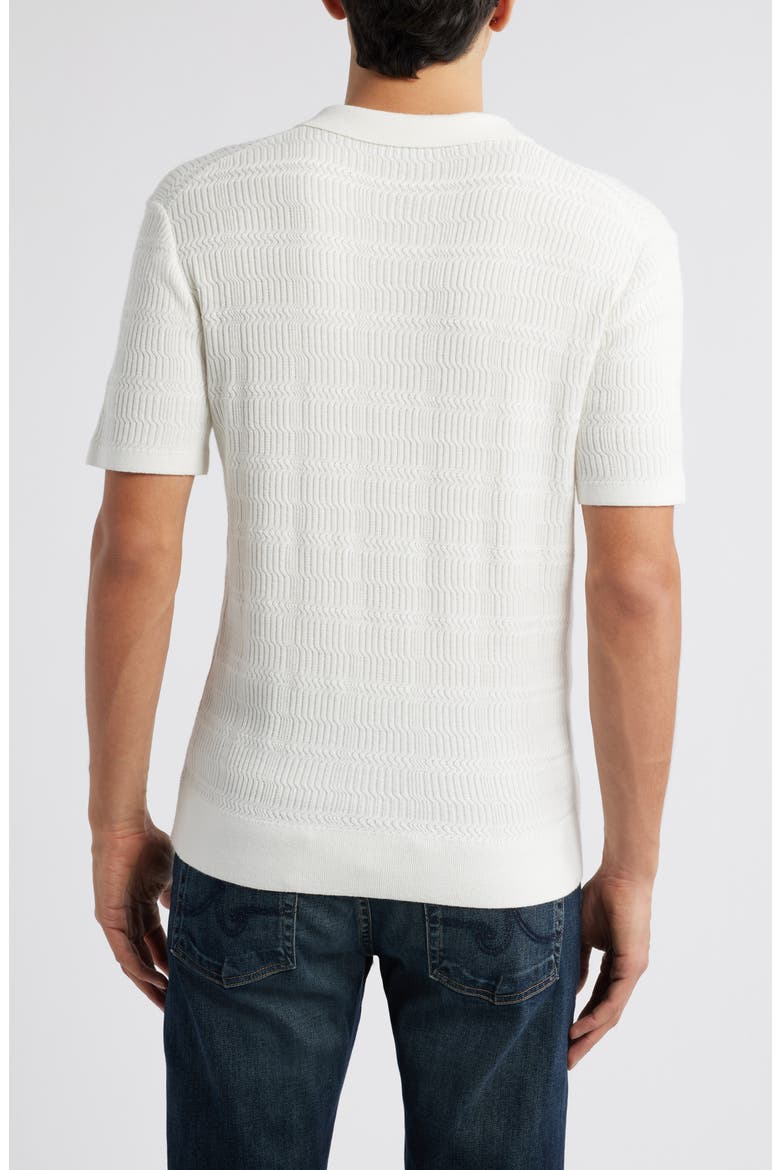 Nathan Cotton Blend Polo Sweater, Alternate, color, WHITE
