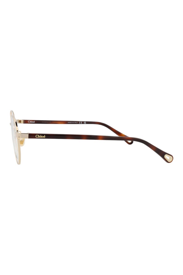 52mm Round Optical Glasses, Alternate, color, GOLD HAVANA TRANSPARENT