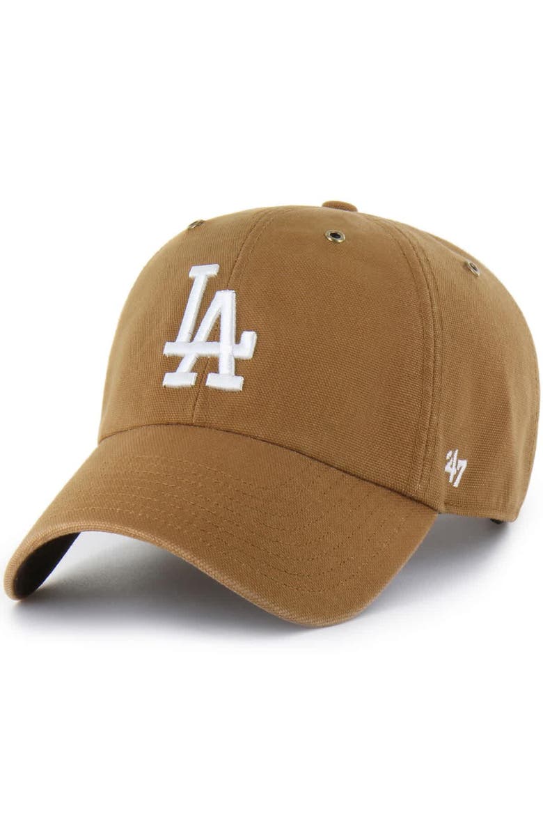 CARHARTT X 47 Men's Carhartt x '47  Brown Los Angeles Dodgers Clean Up Adjustable Hat, Main, color, Brown