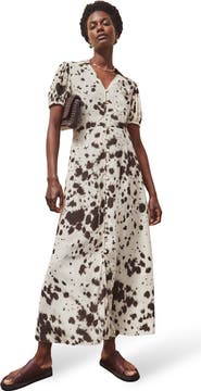Ro&Zo Animal Print Button Front Shirt Dress