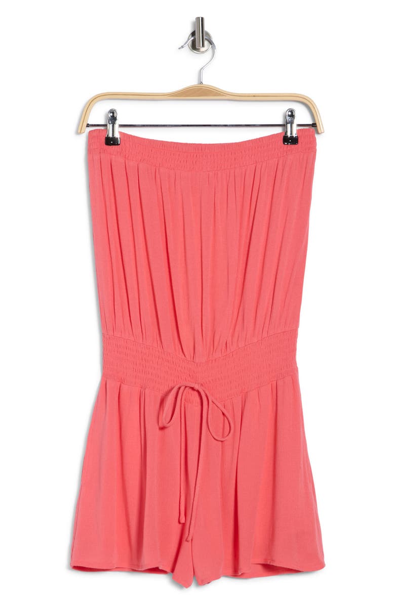 Elan Strapless Cover-Up Romper, Alternate, color, Pink