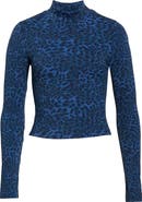 MPG Leopard Print Long Sleeve Top