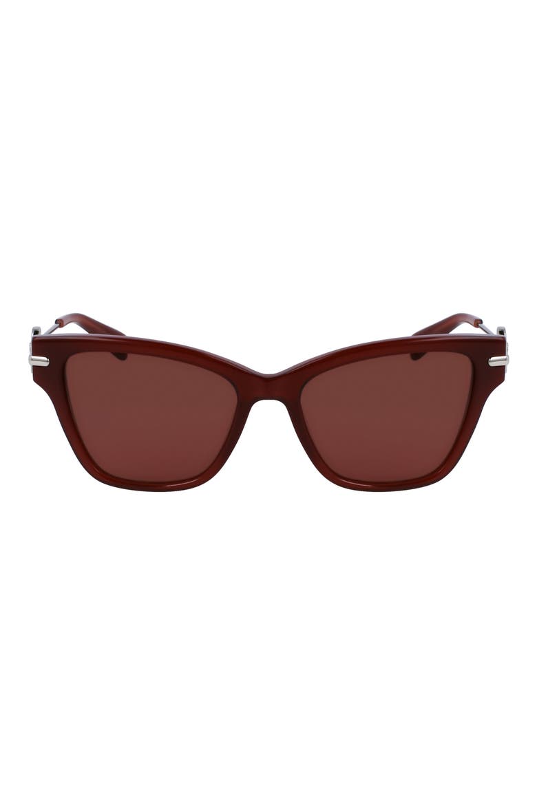 Medallion 52mm Modified Rectangular Sunglasses, Main, color, BROWN