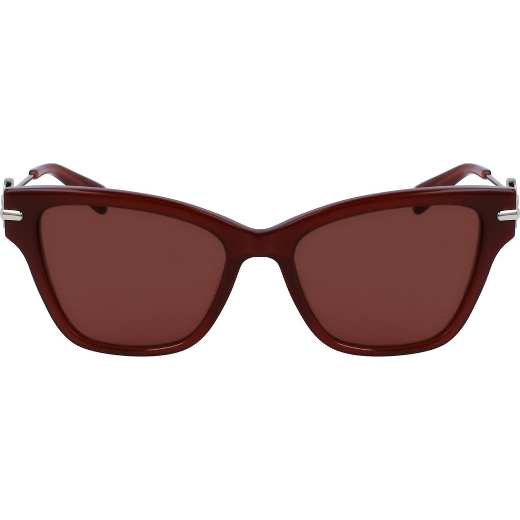 Longchamp Medallion 52mm Modified Rectangular Sunglasses In Brown