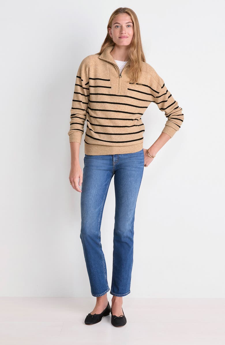 vineyard vines Stripe Merino Wool Blend Half Zip Sweater, Alternate, color, 