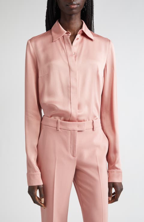 Hansen Charmeuse Button-Up Shirt