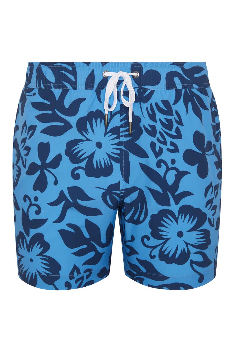 Stretch Volley Swim Trunks, Alternate, color, COBALT MUL