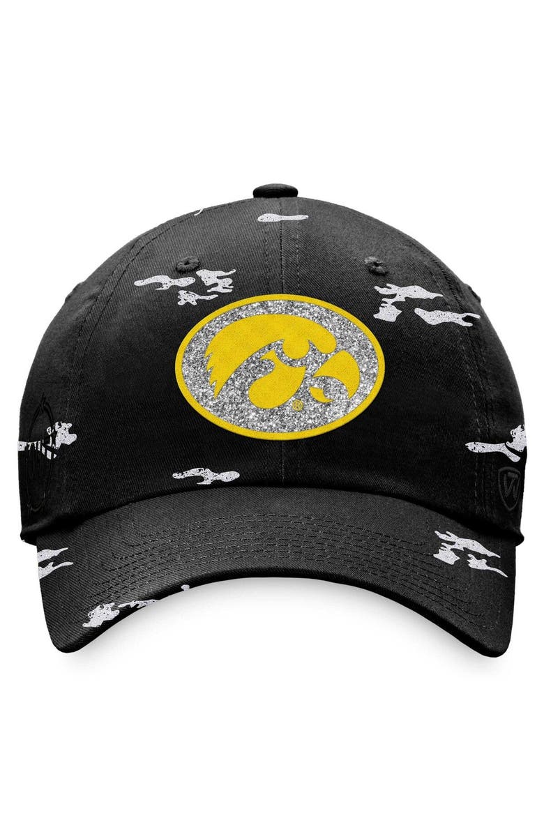 TOP OF THE WORLD Women's Top of the World Black Iowa Hawkeyes OHT Military Appreciation Betty Adjustable Hat, Alternate, color, Black