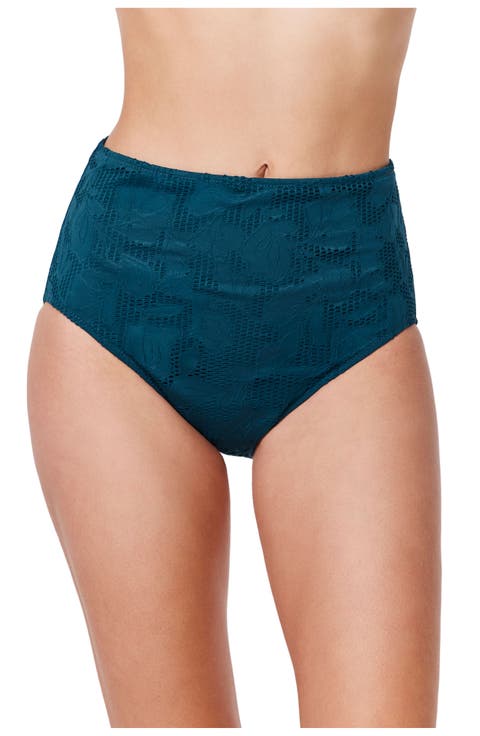 Jolene Textured High Waist Swim Bottom