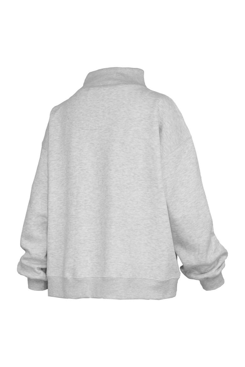 Women's Pressbox Heather Gray Purdue Boilermakers Oversized Nelson Mock Neck Sweatshirt, Alternate, color, Heather Gray
