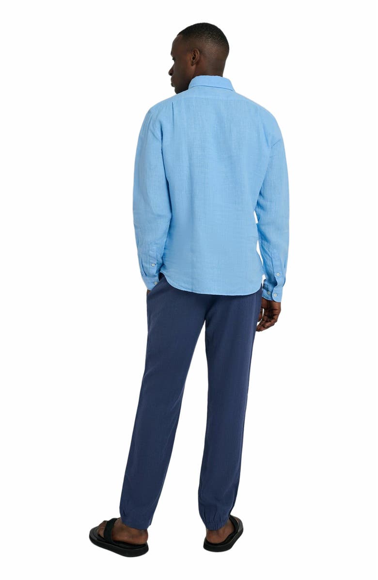 Onia Garment Dye Linen Standard Fit Shirt, Alternate, color, Light Blue