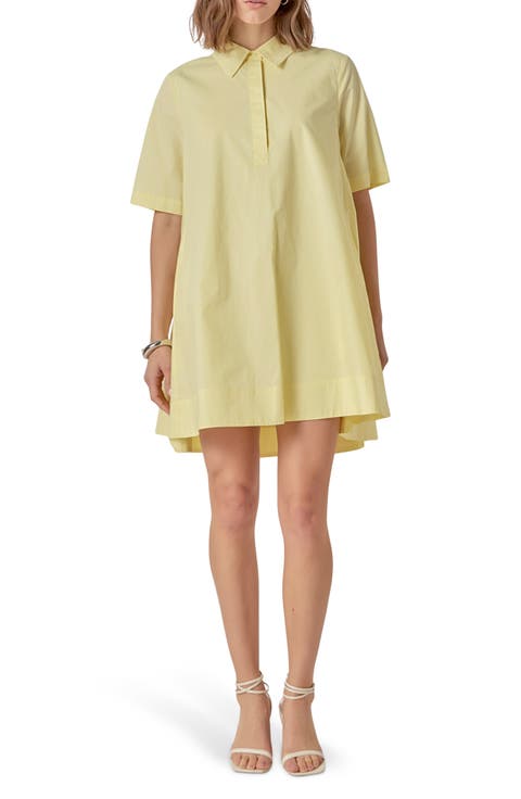Trapeze Cotton Shirtdress