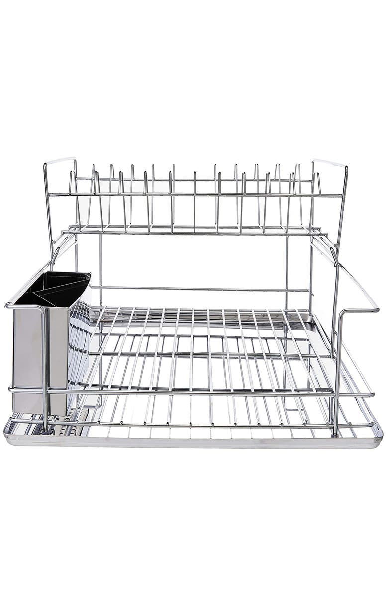 Megachef 15.5 Inch Stainless Iron Shelf Dish Rack, Alternate, color, Silver