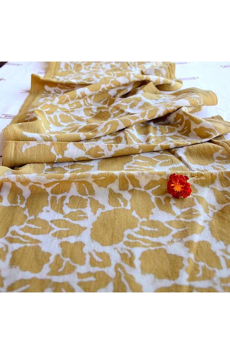 Ichcha Mustard Cotton Table Runner, Alternate, color, Yellow