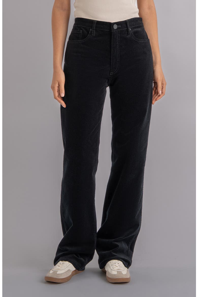 Melissa Relaxed Straight Leg Corduroy Pants, Main, color, BLACK
