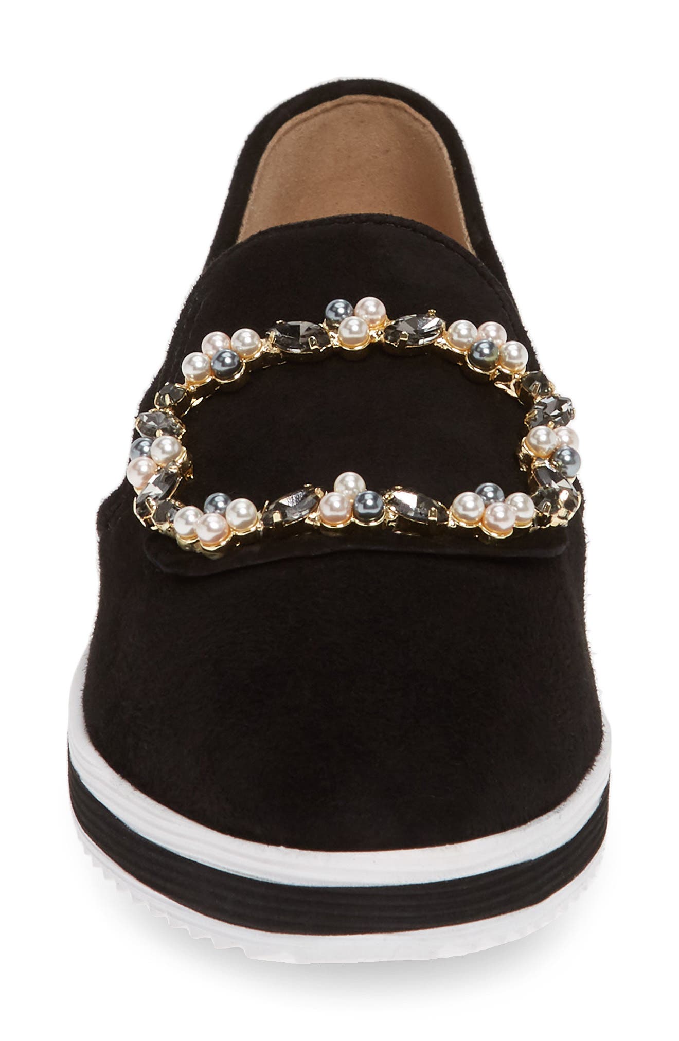 KARL LAGERFELD PARIS Embellished Slip-On Sneaker, Alternate, color, 