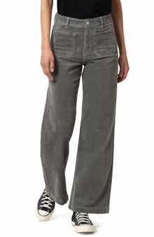 Mavi Jeans Paloma Marine Patch Pocket High Waist Wide Leg Corduroy Pants