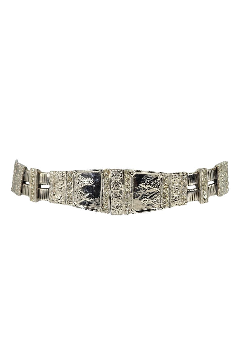 Vintage 80s Stretch Medium Belt Silver, Alternate, color, silver