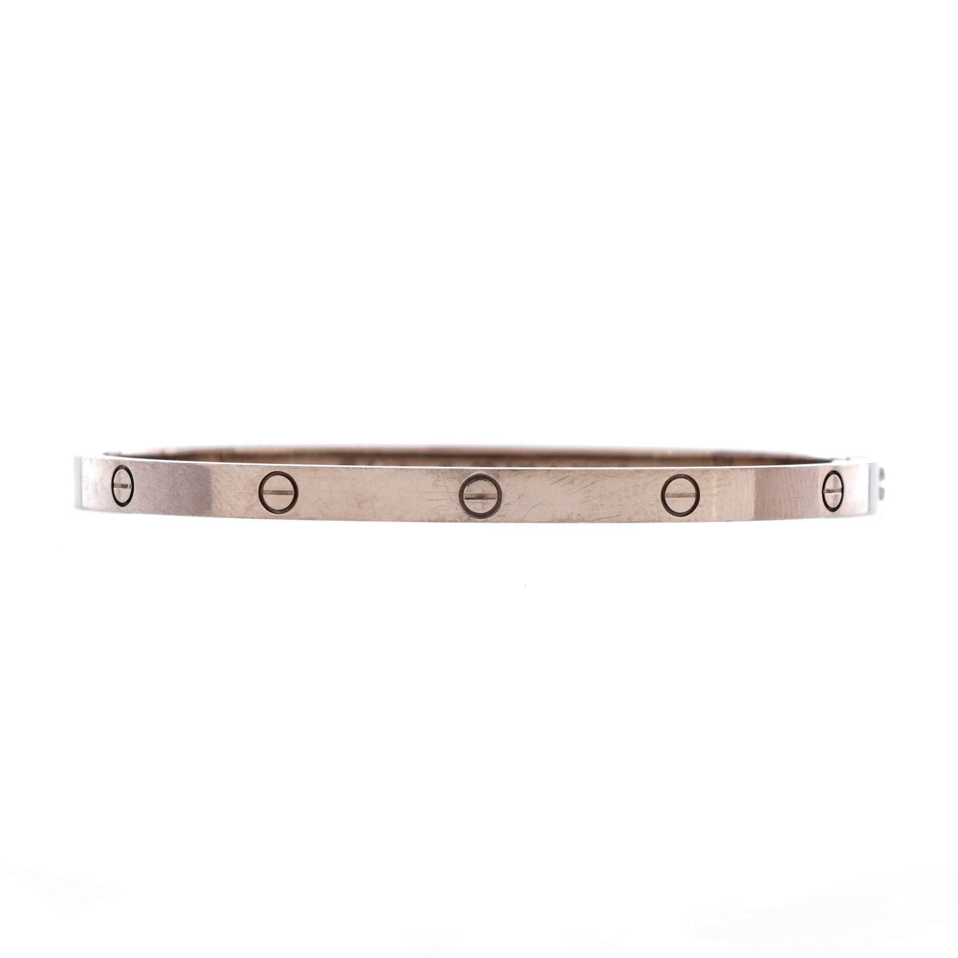 Love Bracelet 18K White Gold Small, Main, color, Metallic Gold