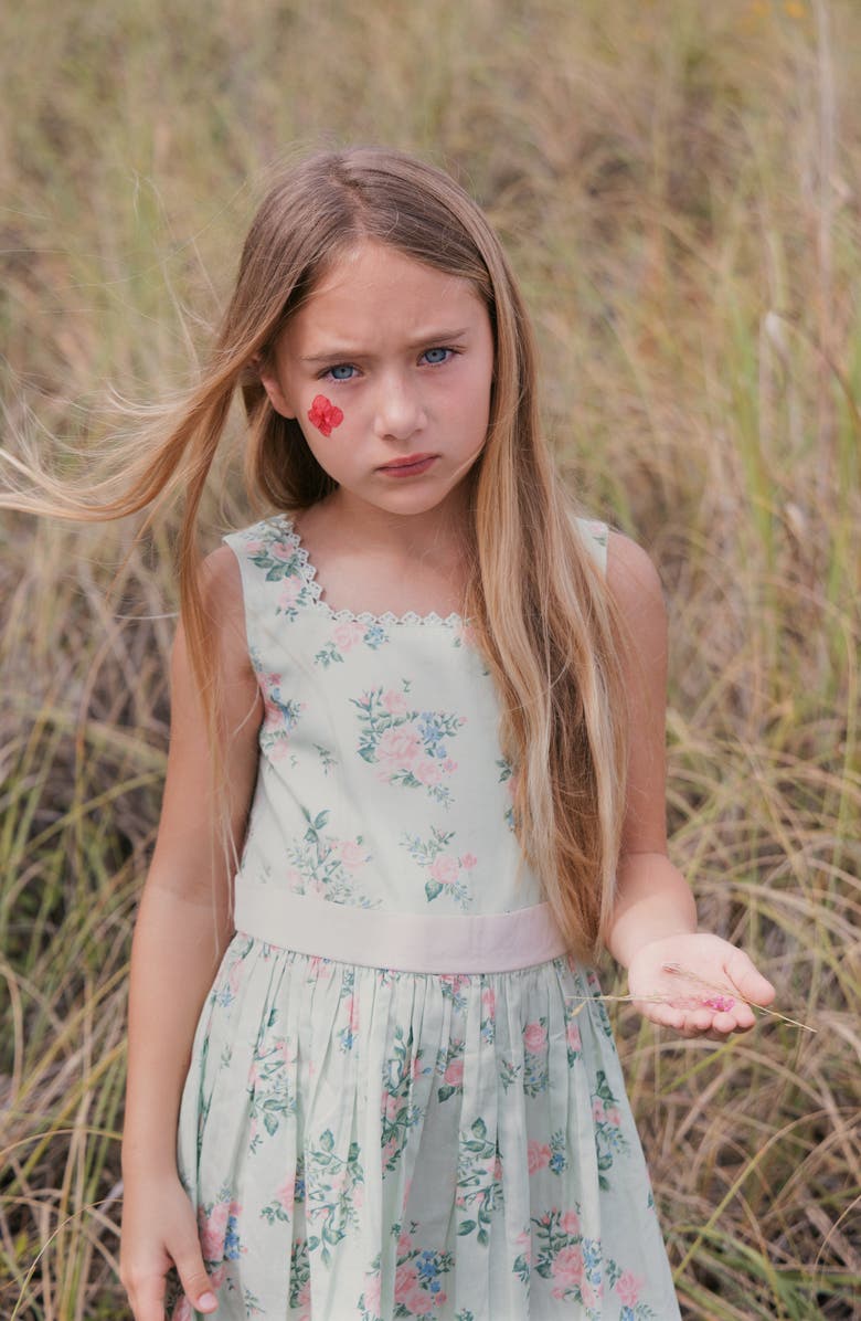 Hope & Henry Kids' Organic Sleeveless Sateen Party Dress, Alternate, color, Chateau Floral