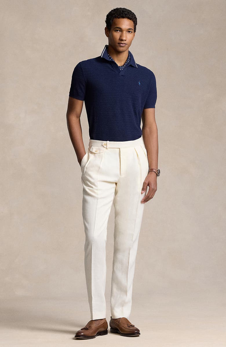 Polo Ralph Lauren Johnny Collar Cotton & Linen Polo Sweater, Alternate, color, 