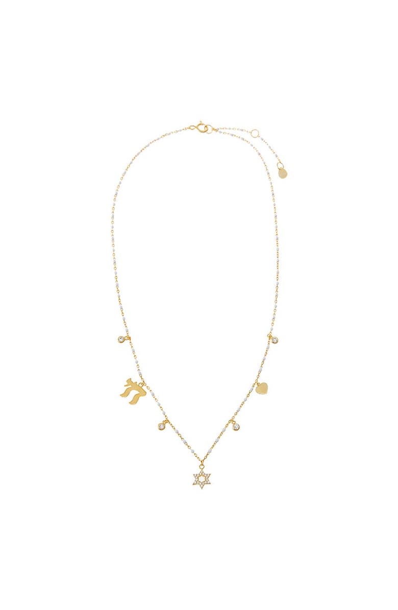 BY ADINA EDEN Faith & Love Charm Necklace, Alternate, color, Gold