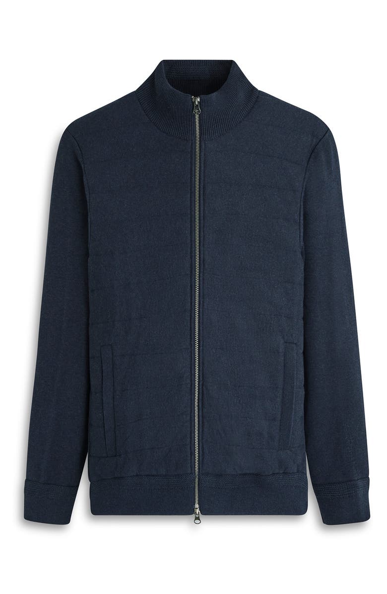 Bugatchi Front Quilt Zip Cardigan, Alternate, color, 