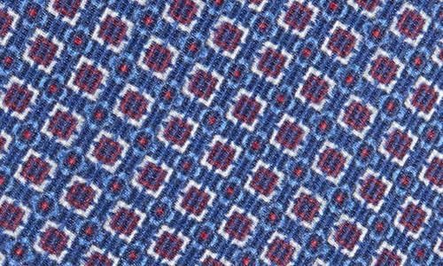 David Donahue Neat Silk Tie In Blue