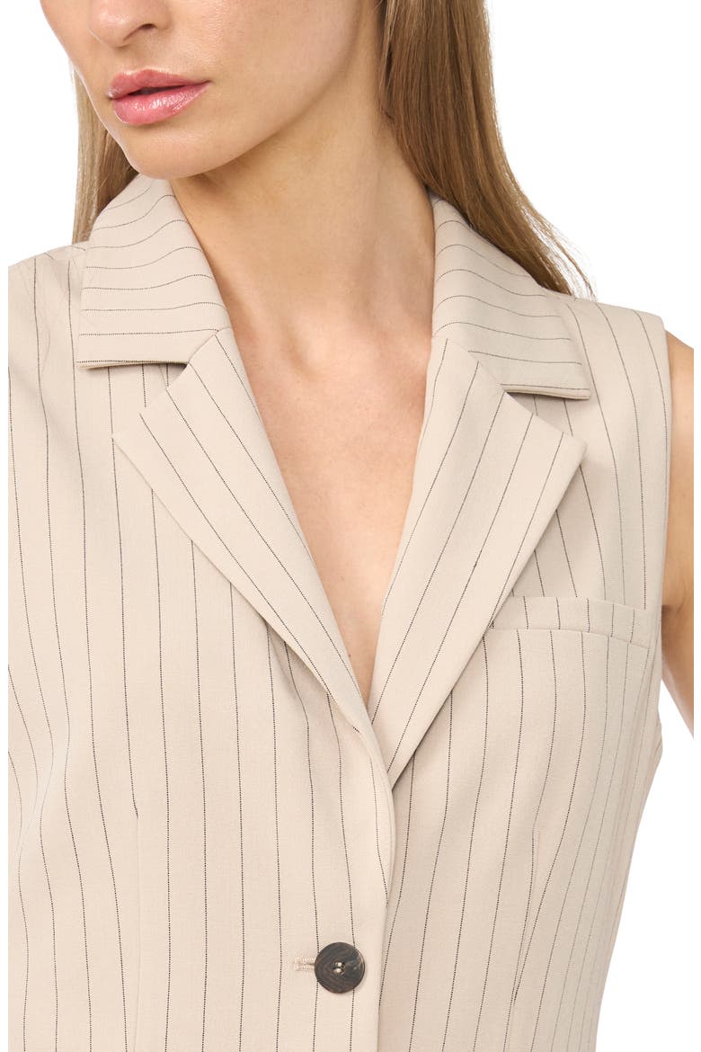 Tailored Pinstriped Vest, Alternate, color, STONE