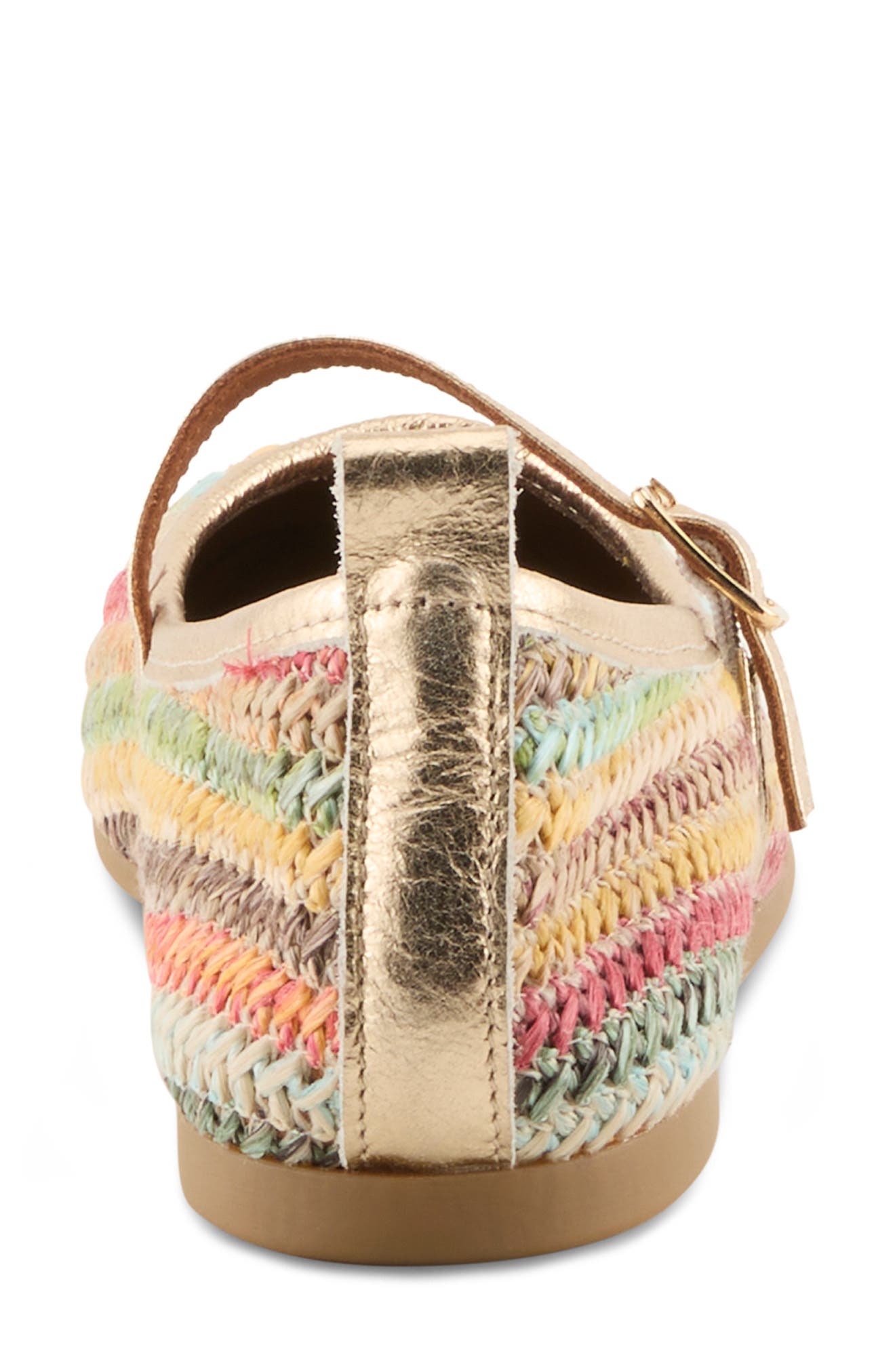 AZURA BY SPRING STEP Multicolor Raffia Ballet Flat, Alternate, color, Rainbow