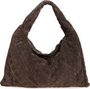Bottega Veneta Large Hop Intrecciato Suede Hobo Bag