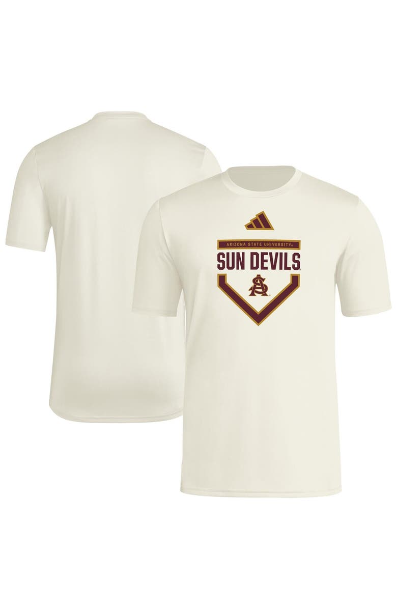 adidas Men's adidas  Cream Arizona State Sun Devils Home Plate Pre-Game T-Shirt, Alternate, color, Cream