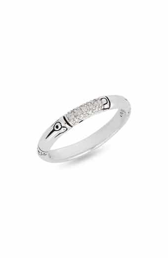 John Hardy Nusa Penida Silver Pavé Diamond Slim Ring