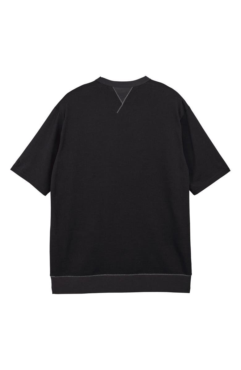 Y-3 Premium Relaxed Recycled Polyester & Wool T-Shirt, Main, color, 