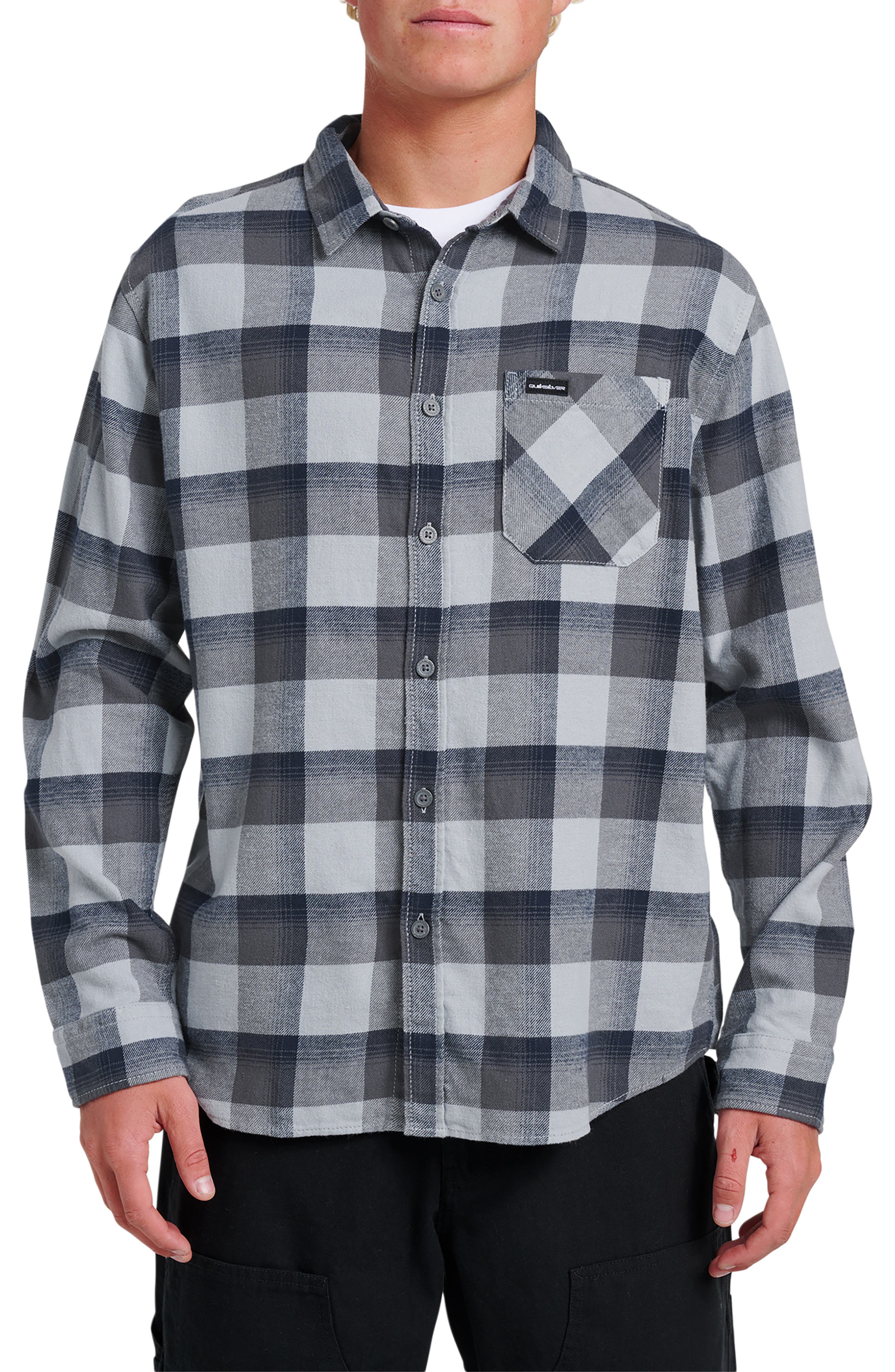 Quiksilver Penmar Check Cotton Flannel Button-Up Shirt