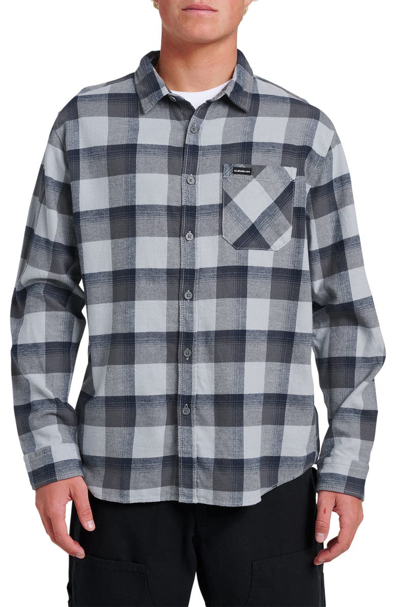 Quiksilver Penmar Check Cotton Flannel Button-Up Shirt, Main, color, 