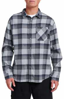 Quiksilver Penmar Check Cotton Flannel Button-Up Shirt