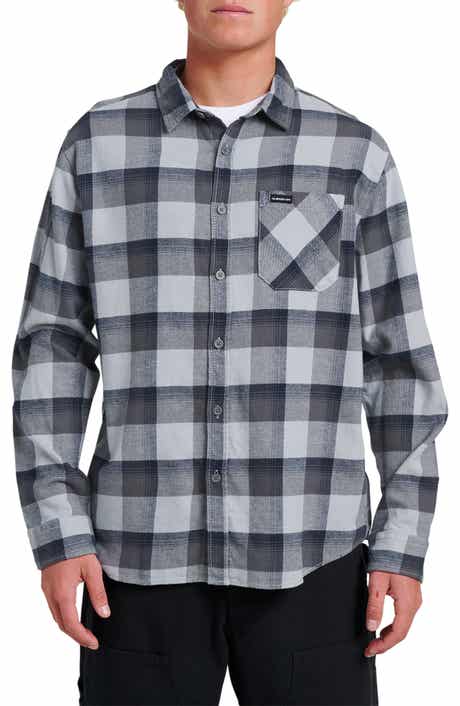 Quiksilver Penmar Check Cotton Flannel Button-Up Shirt