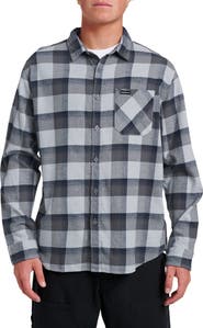 Quiksilver Penmar Check Cotton Flannel Button-Up Shirt