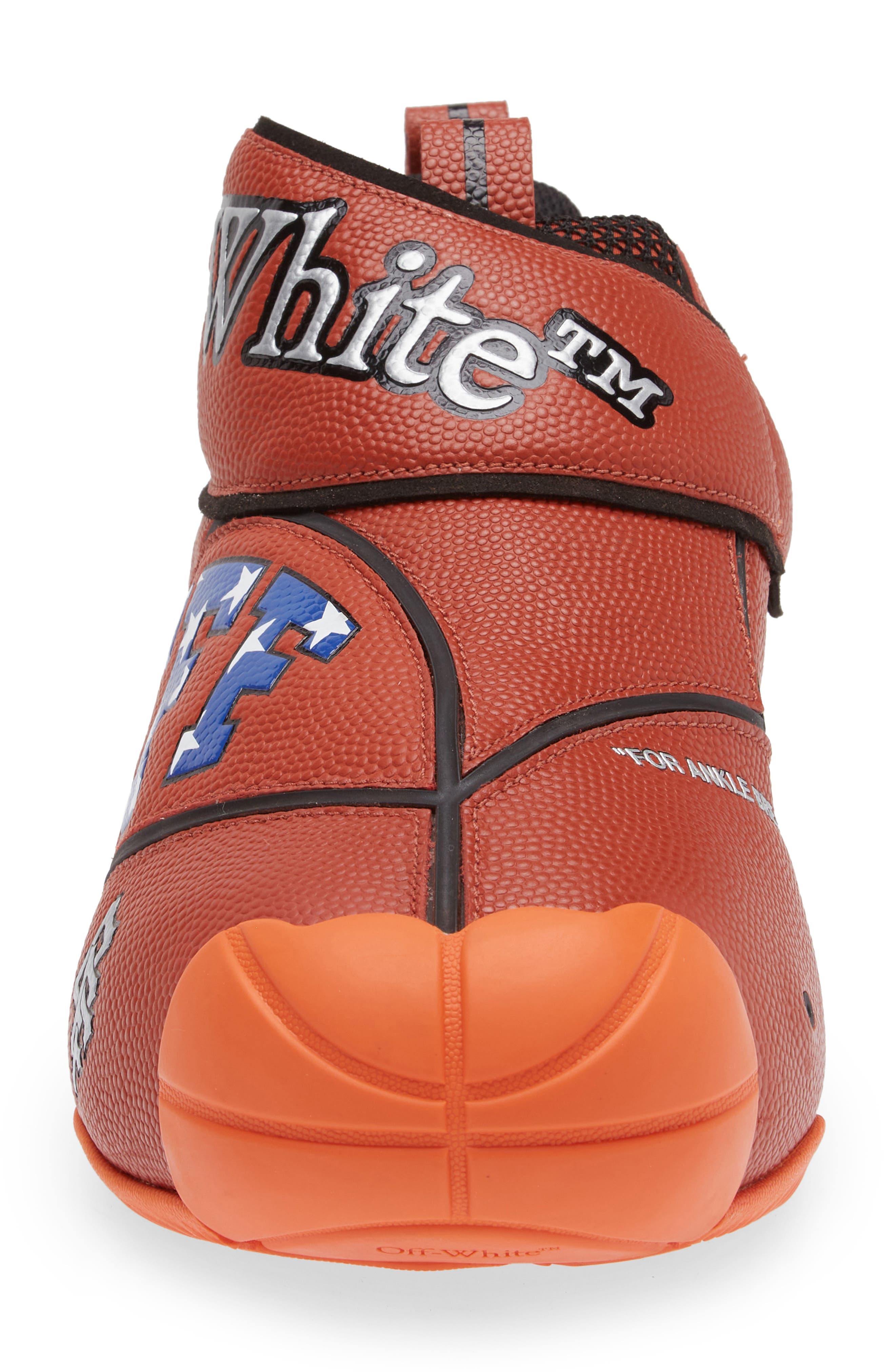 Off-White The Baller Basketball Shoe, Alternate, color, Orange/ White
