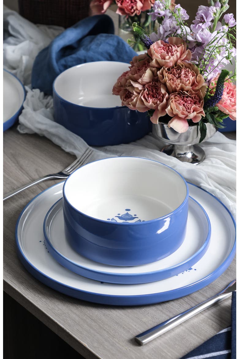 Cobalt Porcelain 24-Piece Dinnerware Set, Alternate, color, Blue