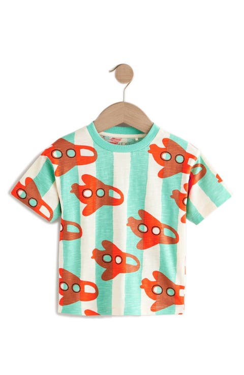 Kids' Vertical Stripe Plane Graphic T-Shirt (Little Kid)