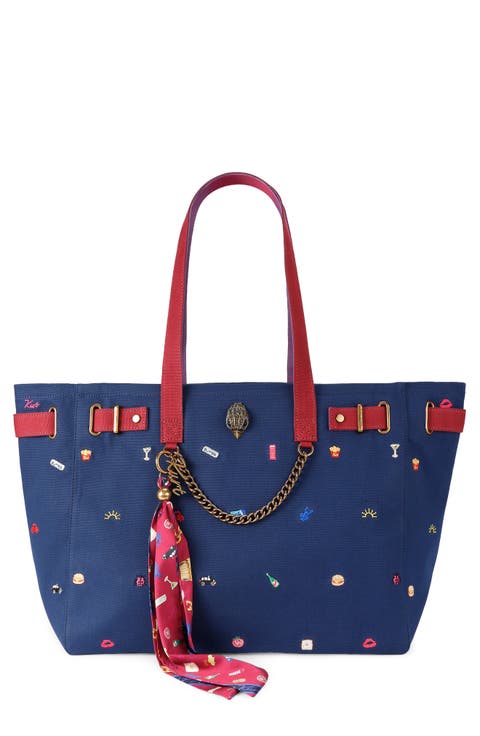 Sloane Embroidered Canvas Shopper Bag