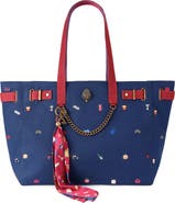 Kurt Geiger London Sloane Embroidered Canvas Shopper Bag