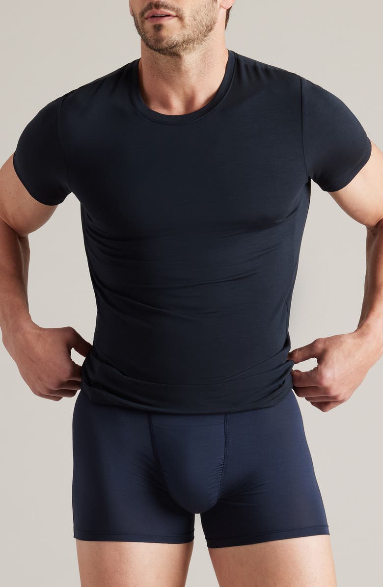 Rhone C.O.R. Crewneck Undershirt, Main, color, Pure Black