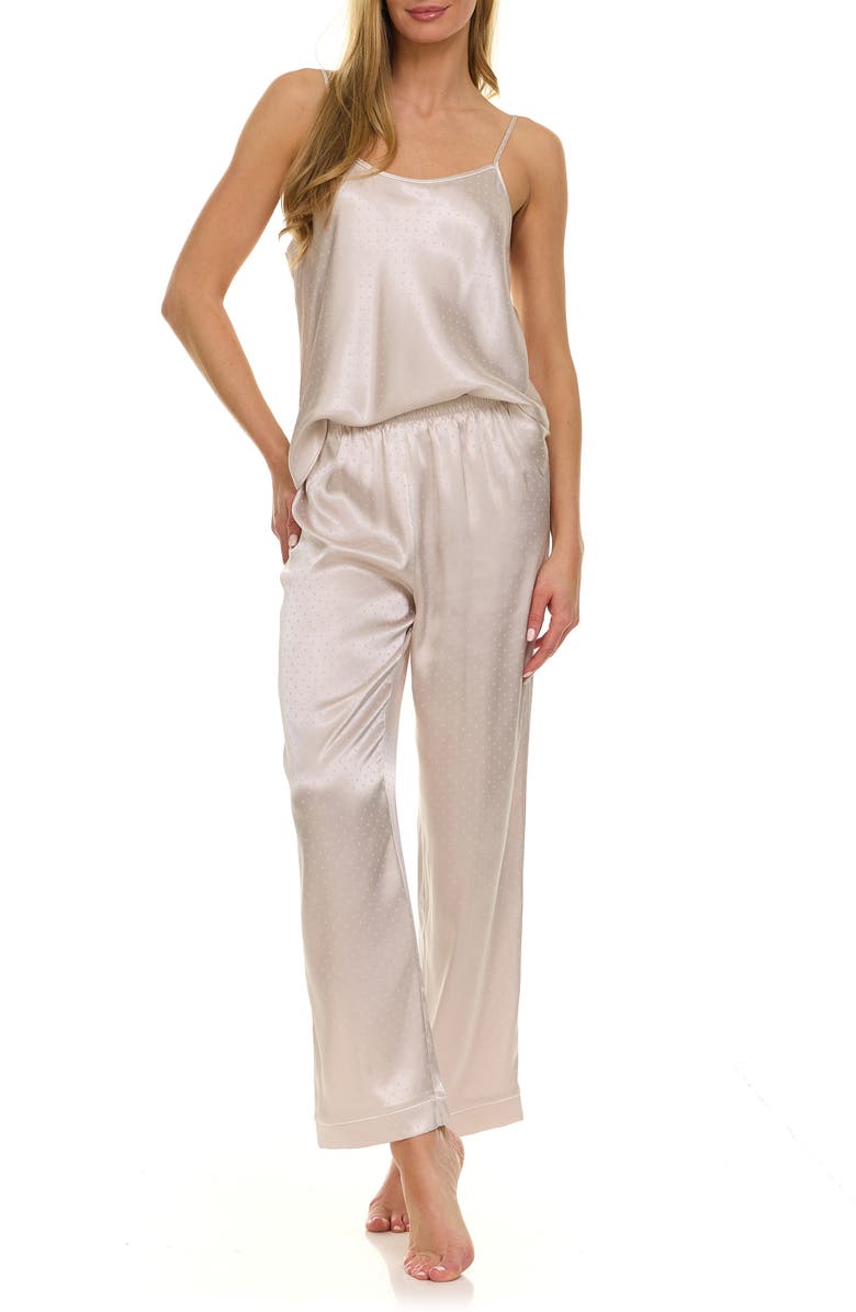 Flora Nikrooz Jamie 2.0 3-Piece Pin Dot Travel Pajamas, Main, color, Mink